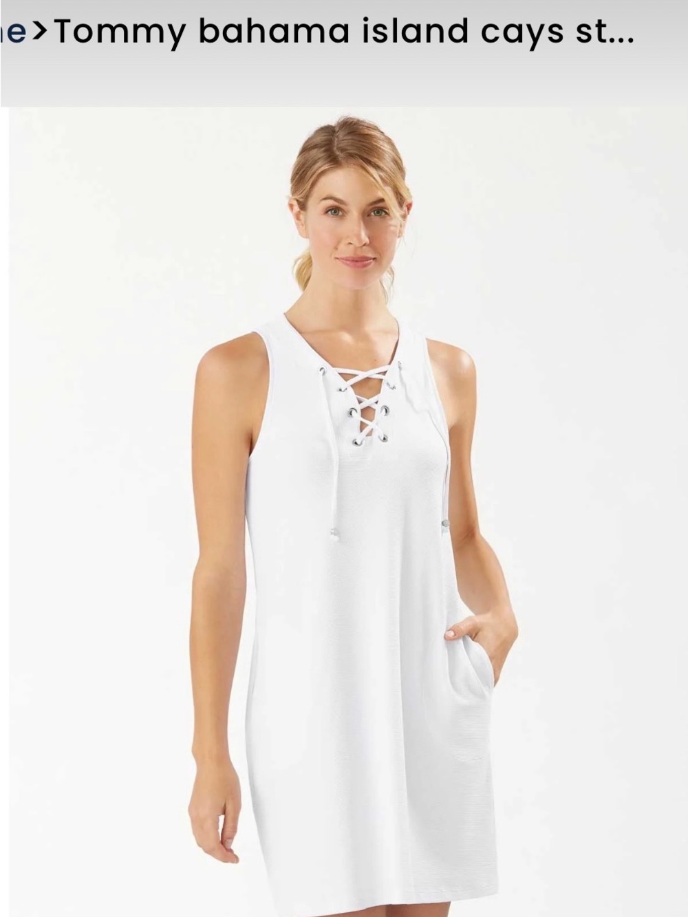 Tommy Bahama Island Cays Lace Up Dress SZ S Lilac
